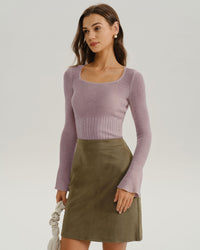 Women Knitted Polyester Knits Tops - RIHOAS