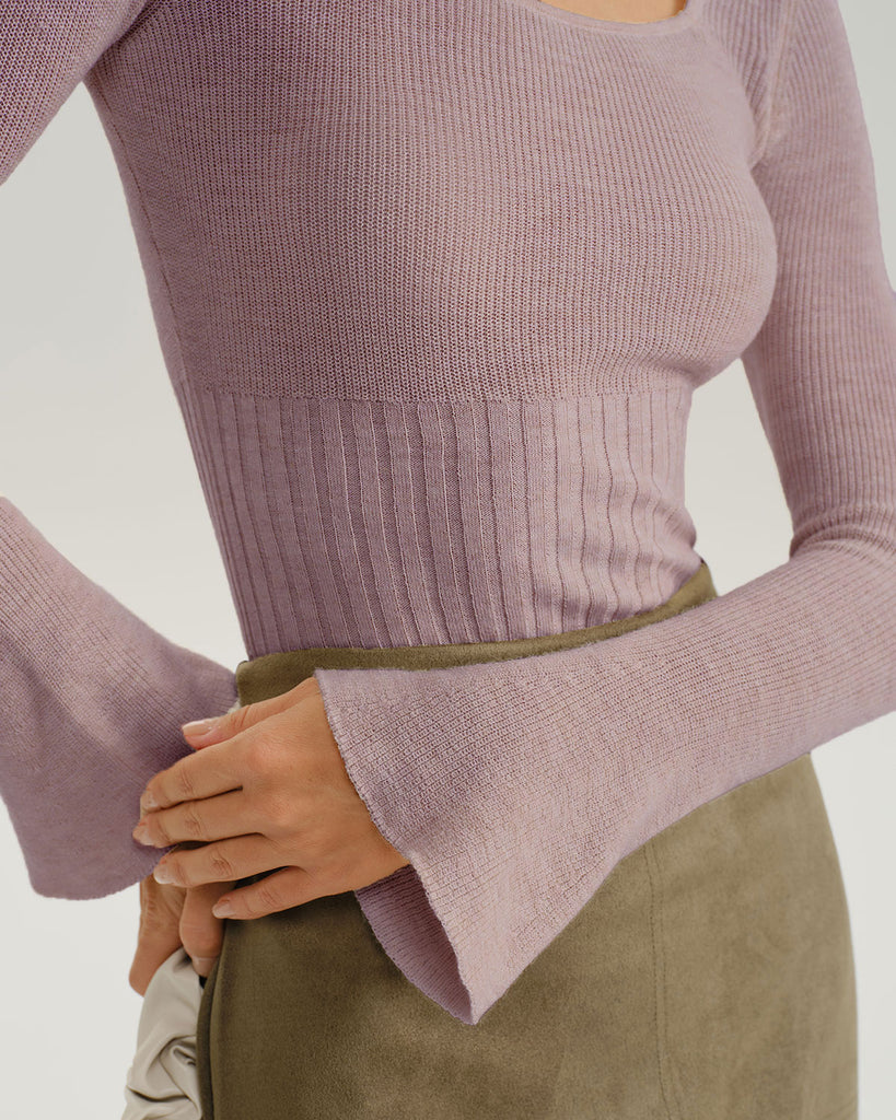 Women Knitted Polyester Knits Tops - RIHOAS