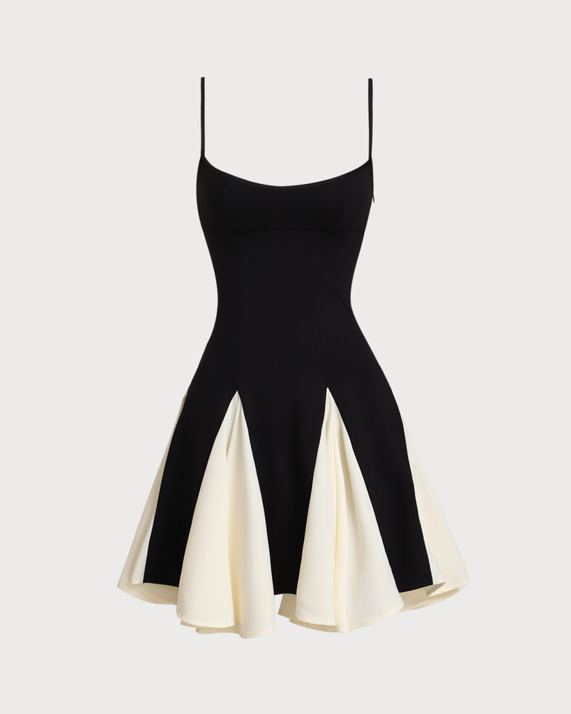 Black Contrast Slip Mini Dress & Reviews - Black