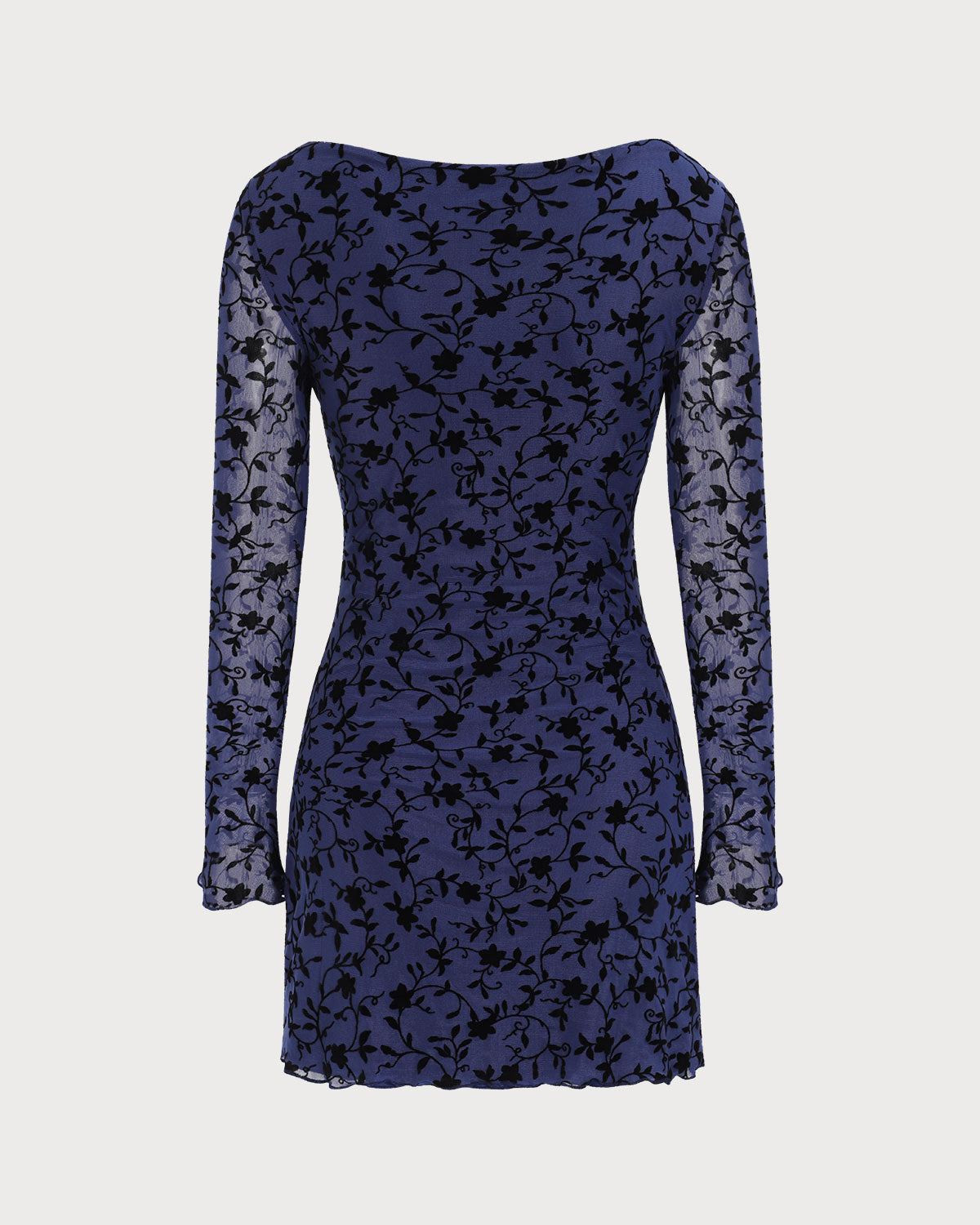 Women's Blue See-through Long Sleeve Mini Dress & Reviews - Blue - Dresses | RIHOAS Women's Blue See-through Long Sleeve Mini Dress & Reviews - Blue - Dresses | RIHOAS