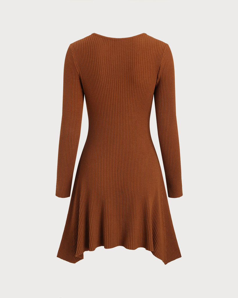 Women Knitted Polyester Sweater Dresses Dresses - RIHOAS