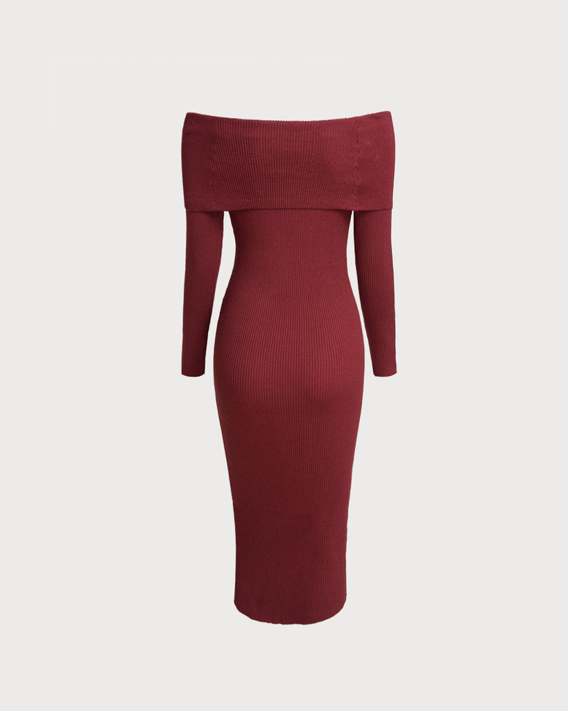 Women Knitted Polyester Sweater Dresses Dresses - RIHOAS