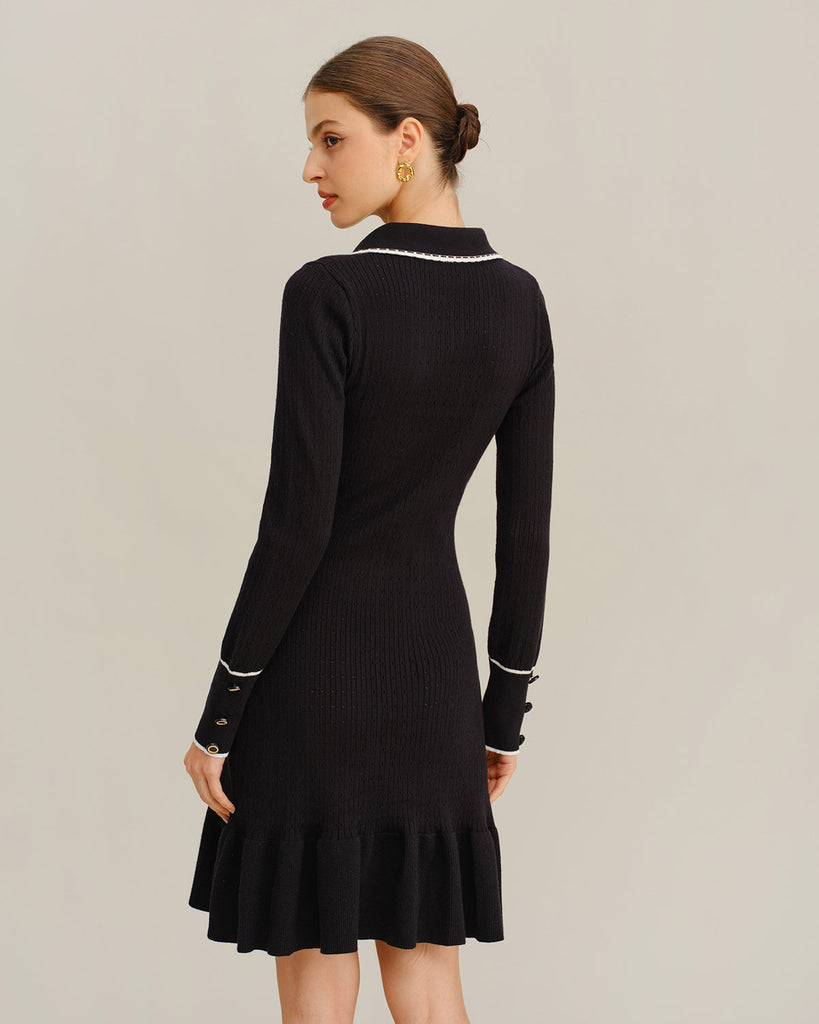 Women Knitted Polyester Sweater Dresses Dresses - RIHOAS