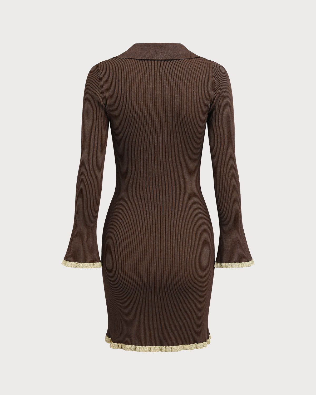 Brown Bodycon Button Sweater Dress & Reviews - Brown - Dresses