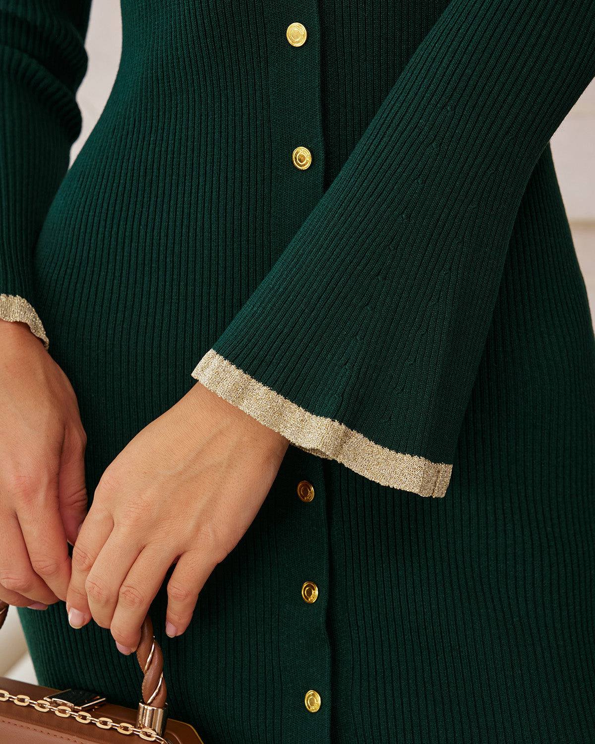 Green Bodycon Button Sweater Dress & Reviews - Green - Dresses | RIHOAS Green Bodycon Button Sweater Dress & Reviews - Green - Dresses | RIHOAS