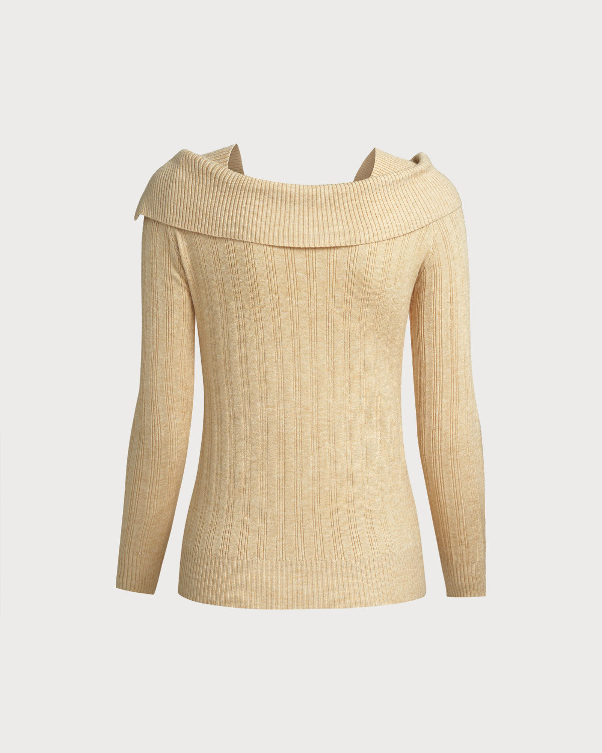 arisu【beigeのみ】bumpy wide sleeve knit Khaki Asymmetrical Ribbed Knit Sweater & Reviews - Khaki