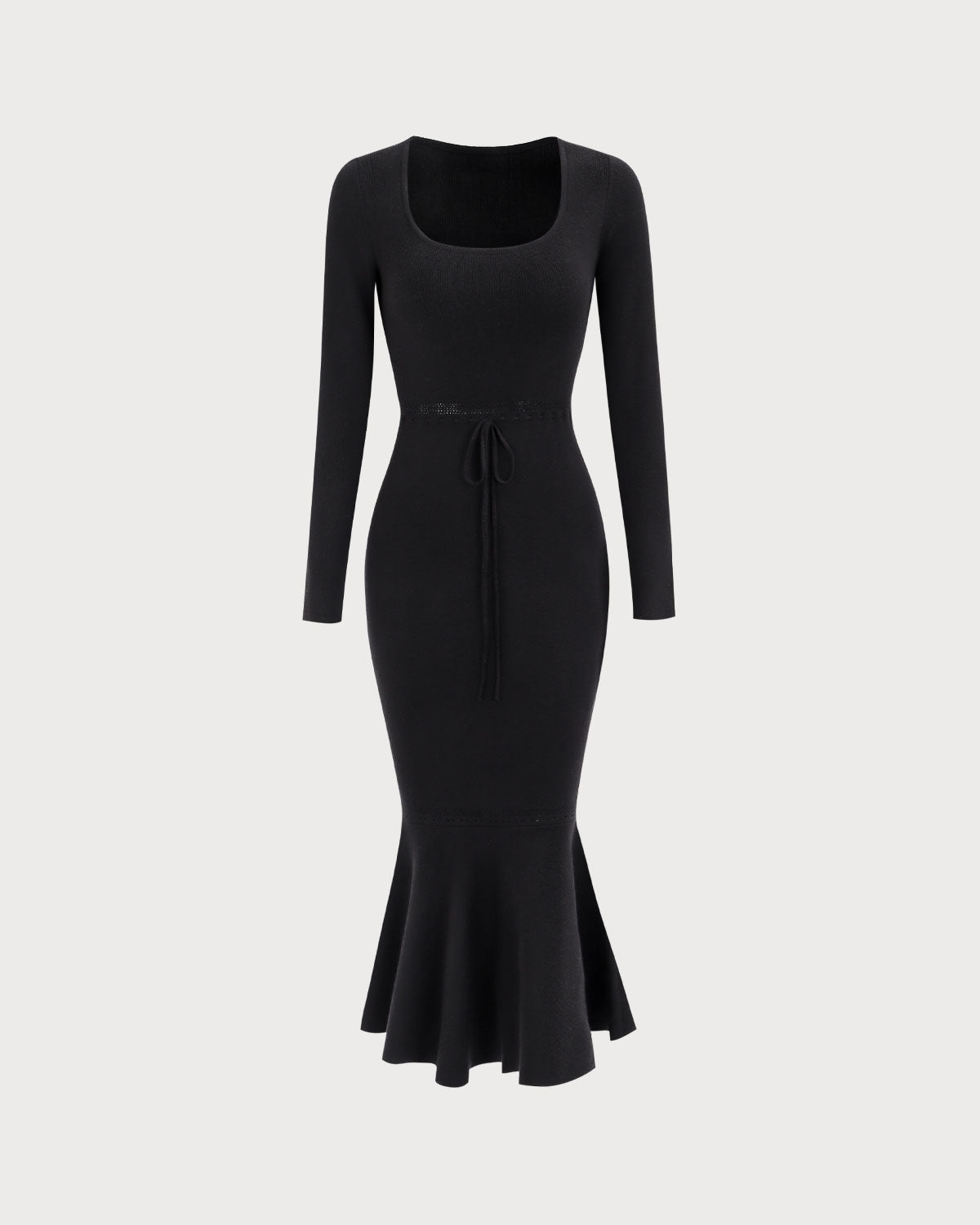 Women's Black Square Neck Mermaid Sweater Maxi Dress & Reviews - Black -  Dresses
