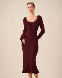 Women Knitted Viscose Sweater Dress Dresses - RIHOAS