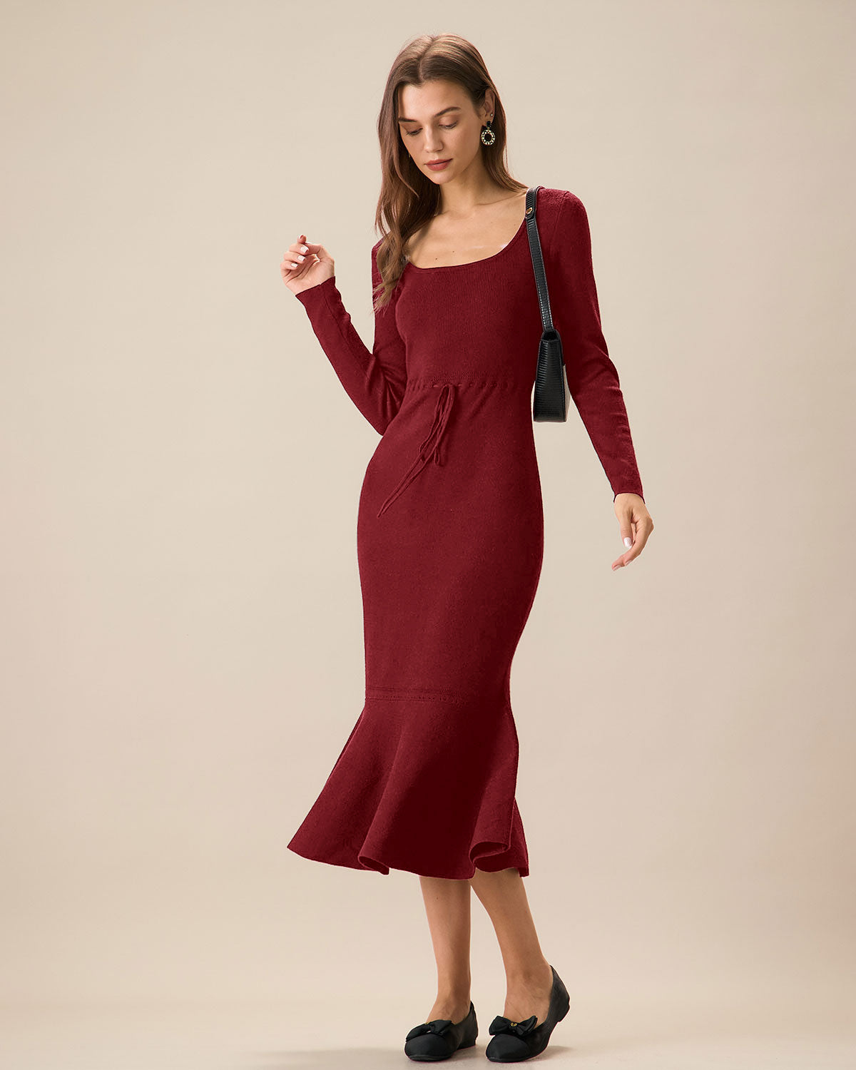 Women Knitted Viscose Sweater Dress Dresses - RIHOAS