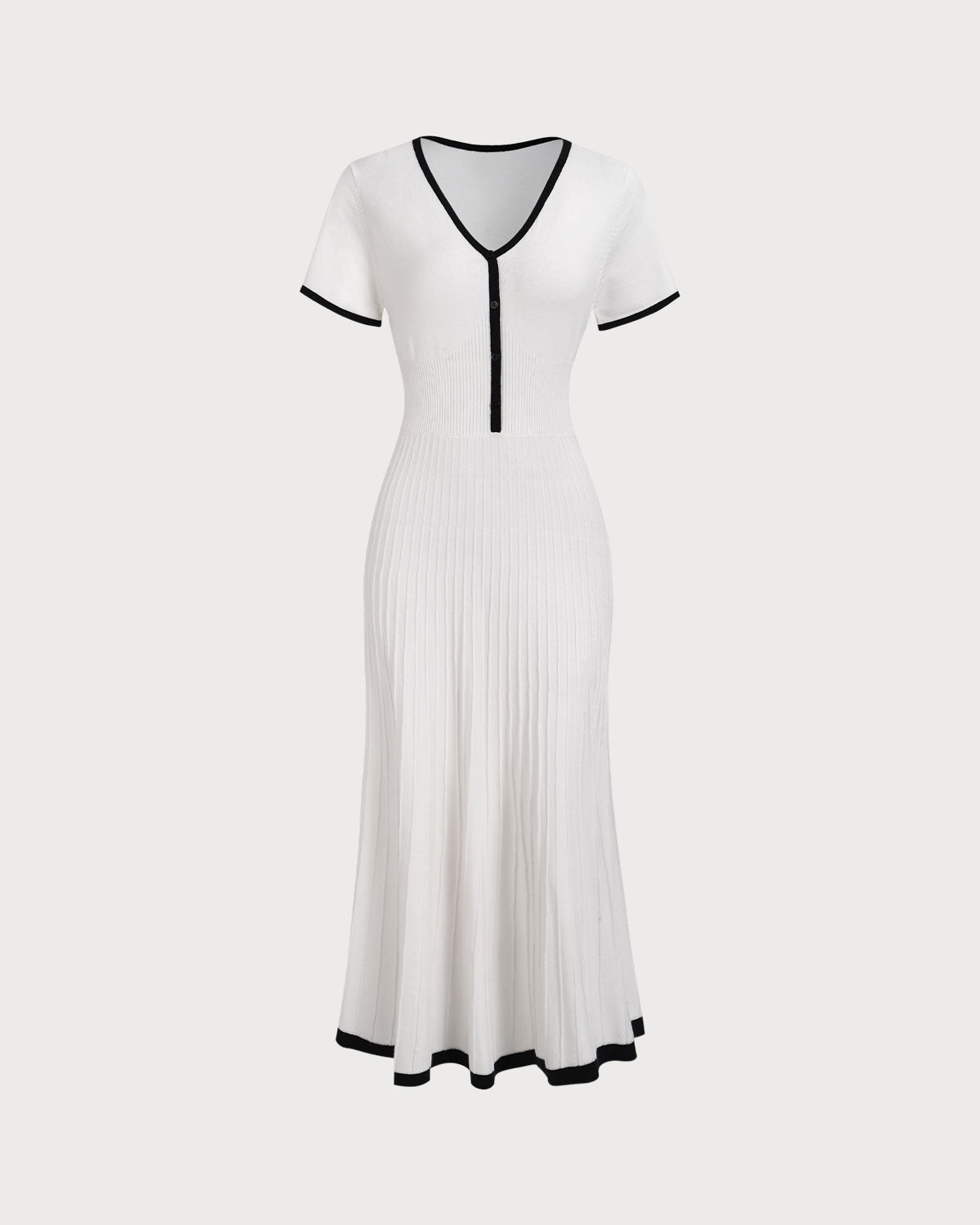 Women's White Contrasting Sweater Midi Dress & Reviews - White - Dresses | RIHOAS Women's White Contrasting Sweater Midi Dress & Reviews - White - Dresses | RIHOAS