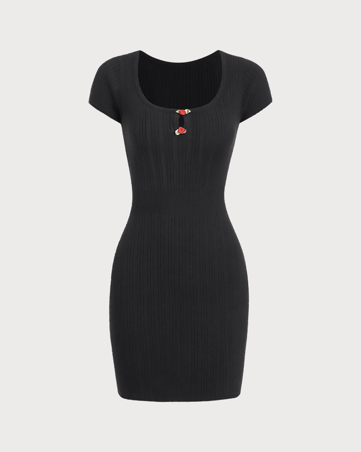 Women Knitted Viscose Sweater Dresses Black Dresses - RIHOAS