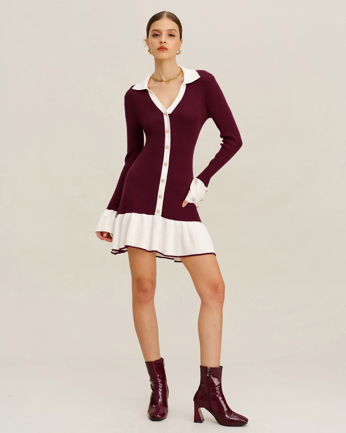 Women Knitted Viscose Sweater Dresses Dresses - RIHOAS
