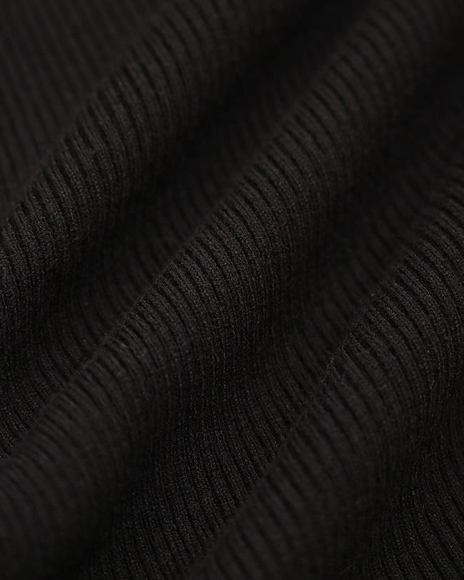 Black Contrasting Bell Sleeve Sweater Dress