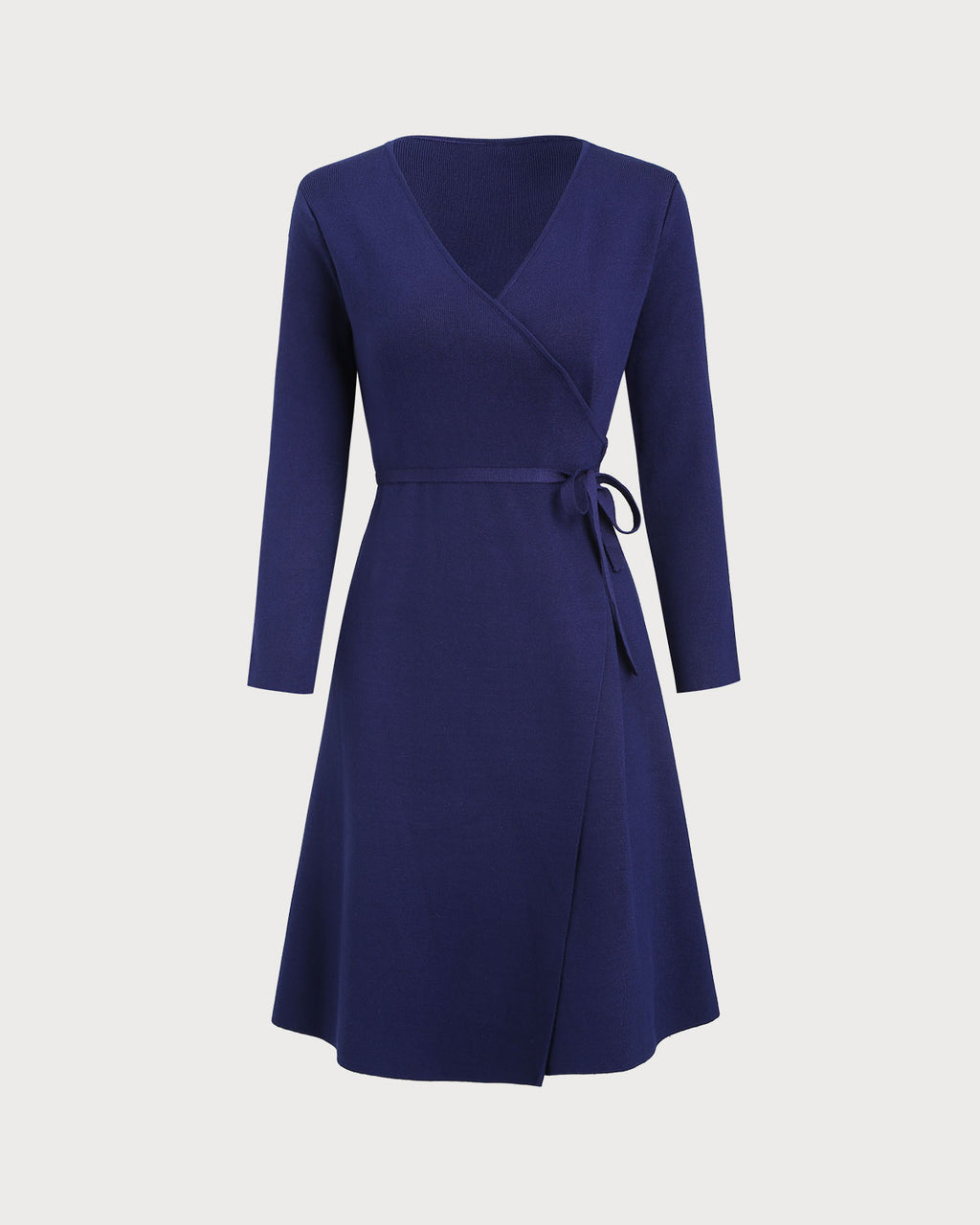 Women Knitted Viscose Sweater Dresses Navy Dresses - RIHOAS