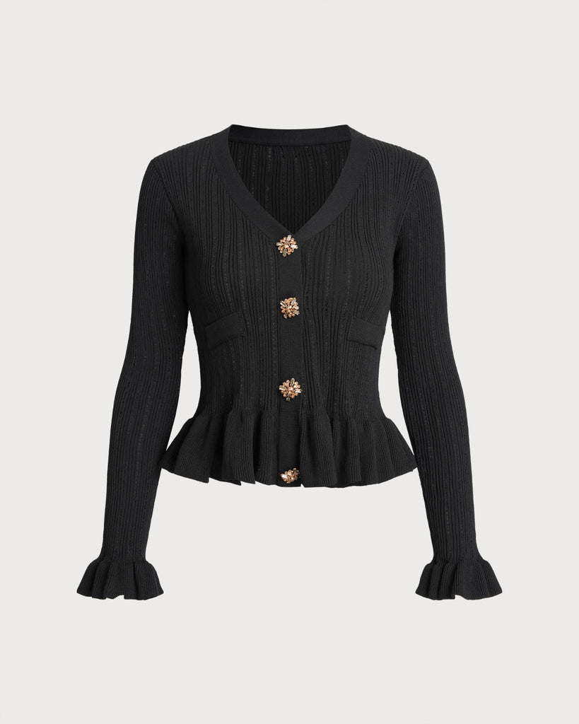 Women Knitted Viscose Sweaters Black Tops - RIHOAS
