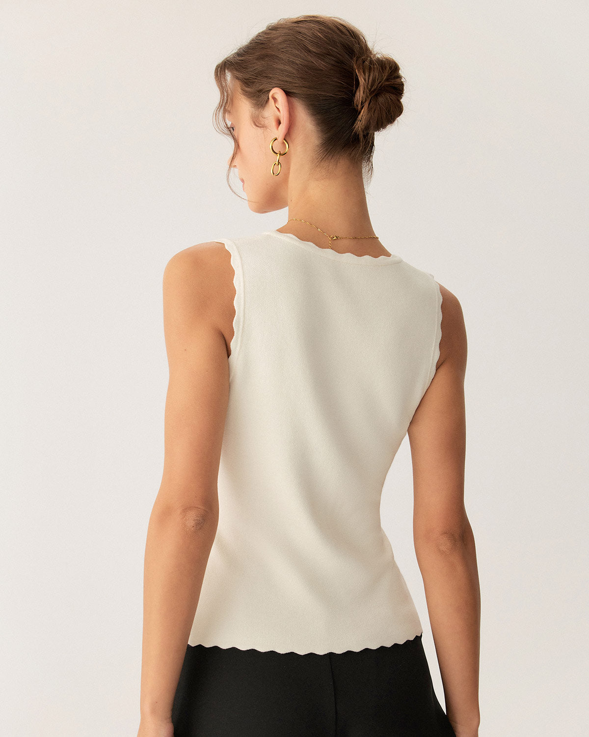 Apricot V Neck Ribbed Tank  - RIHOAS