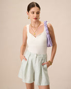 Women Knitted Viscose Tank Tops White Tops - RIHOAS