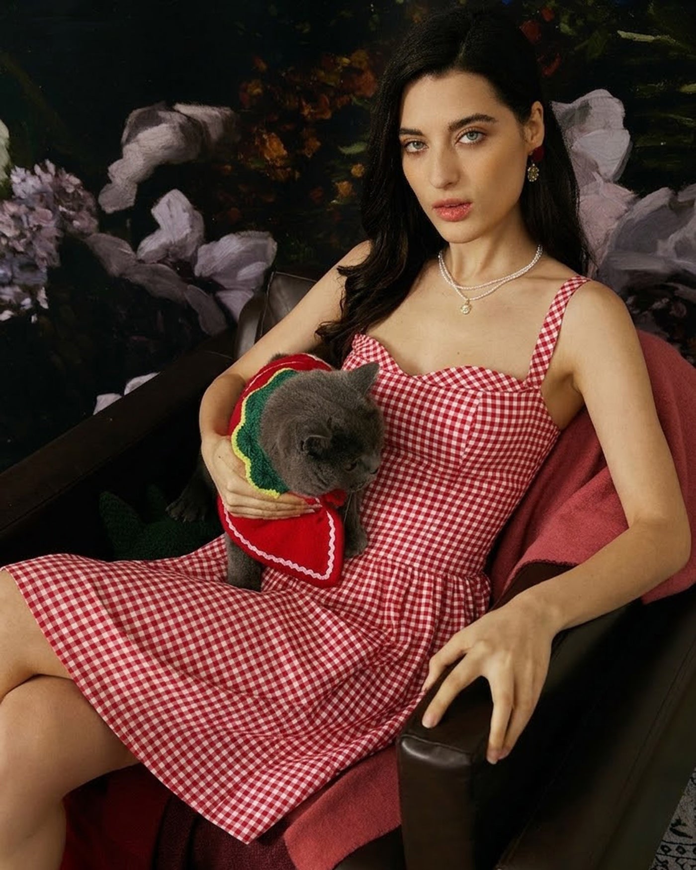 Plaid Sweetheart Neck Slip Mini Dress