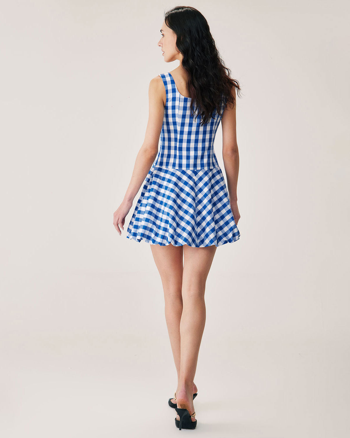 Rihoas Plaid Slip Mini Dress for Women, Blue / L Rihoas Plaid Slip Mini Dress for Women, Blue / L