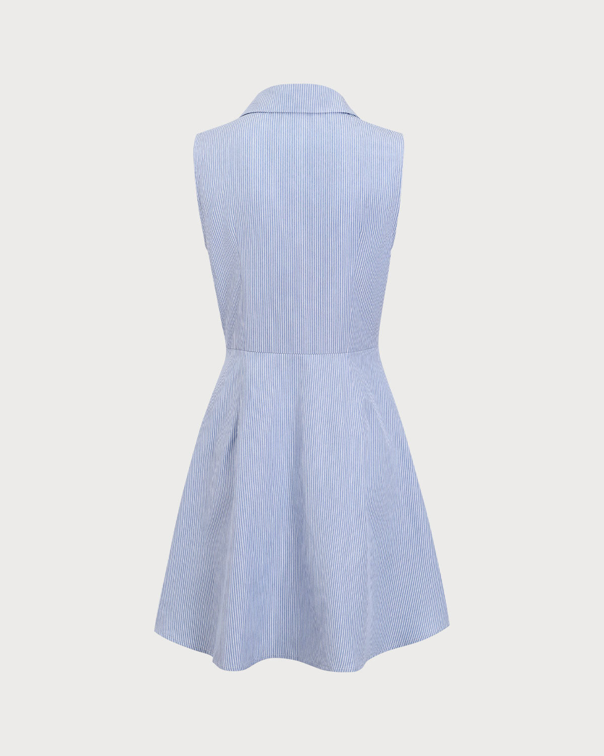 Blue Striped Button Mini Dress Blue Striped Button Mini Dress