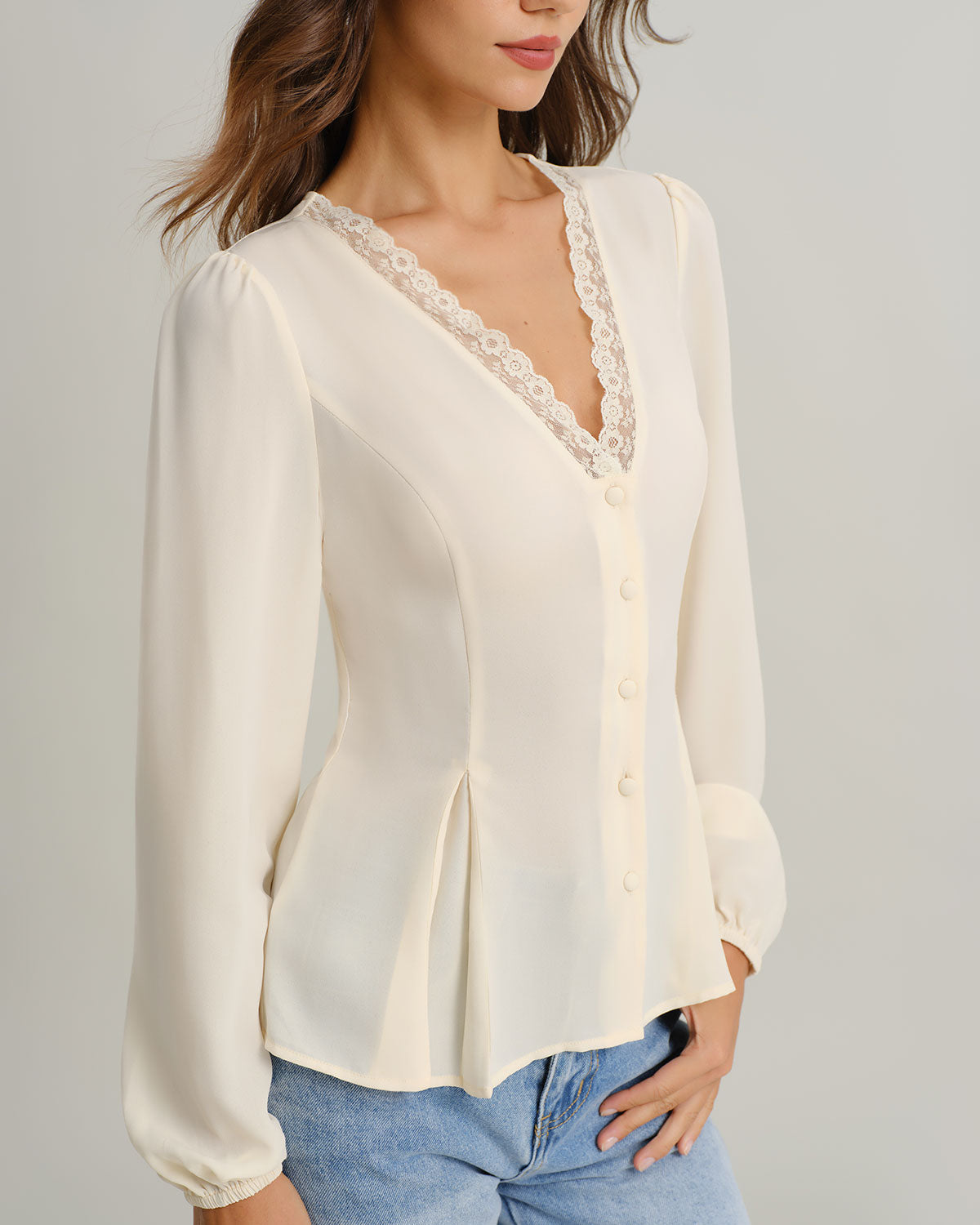 Women Woven Polyester Blouses Tops - RIHOAS