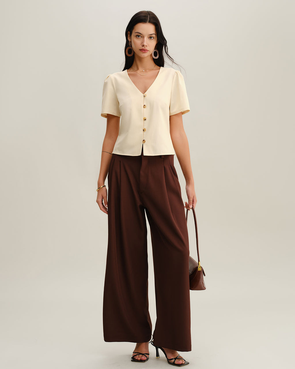 Women Woven Polyester Blouses Tops - RIHOAS