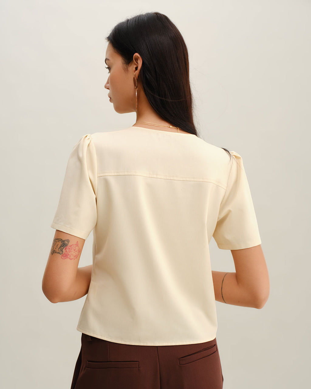 Women Woven Polyester Blouses Tops - RIHOAS