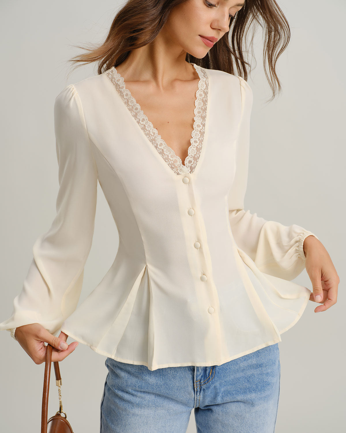 Women Woven Polyester Blouses Tops - RIHOAS