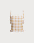 Women Woven Polyester Camis Yellow Tops - RIHOAS