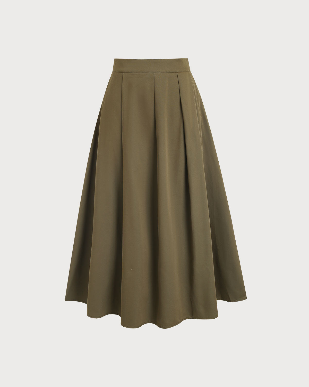 Women Woven Polyester cotton blended Skirts Army Green Bottoms - RIHOAS