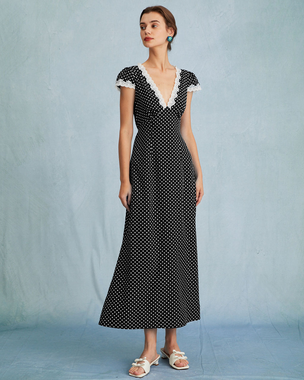 Women Woven Polyester Dresses Black Dresses - RIHOAS
