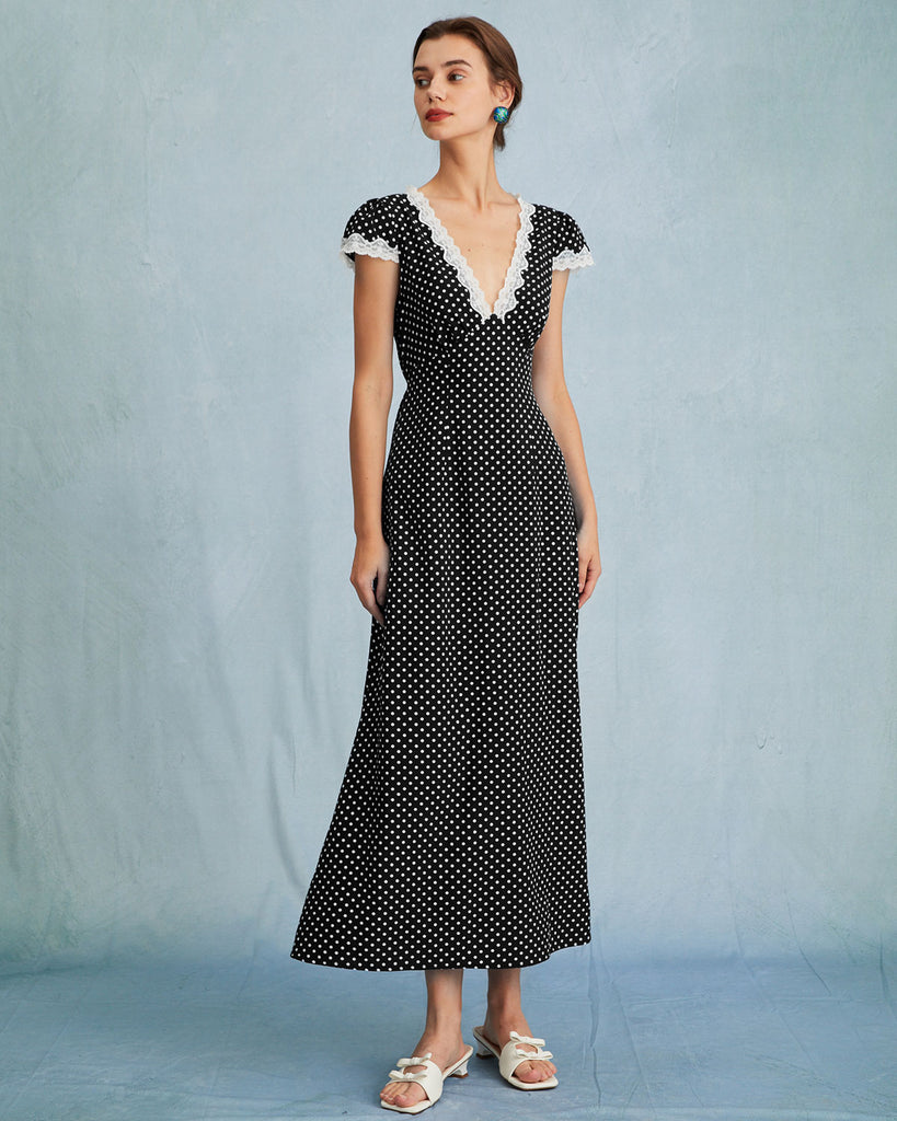 Women Woven Polyester Dresses Black Dresses - RIHOAS