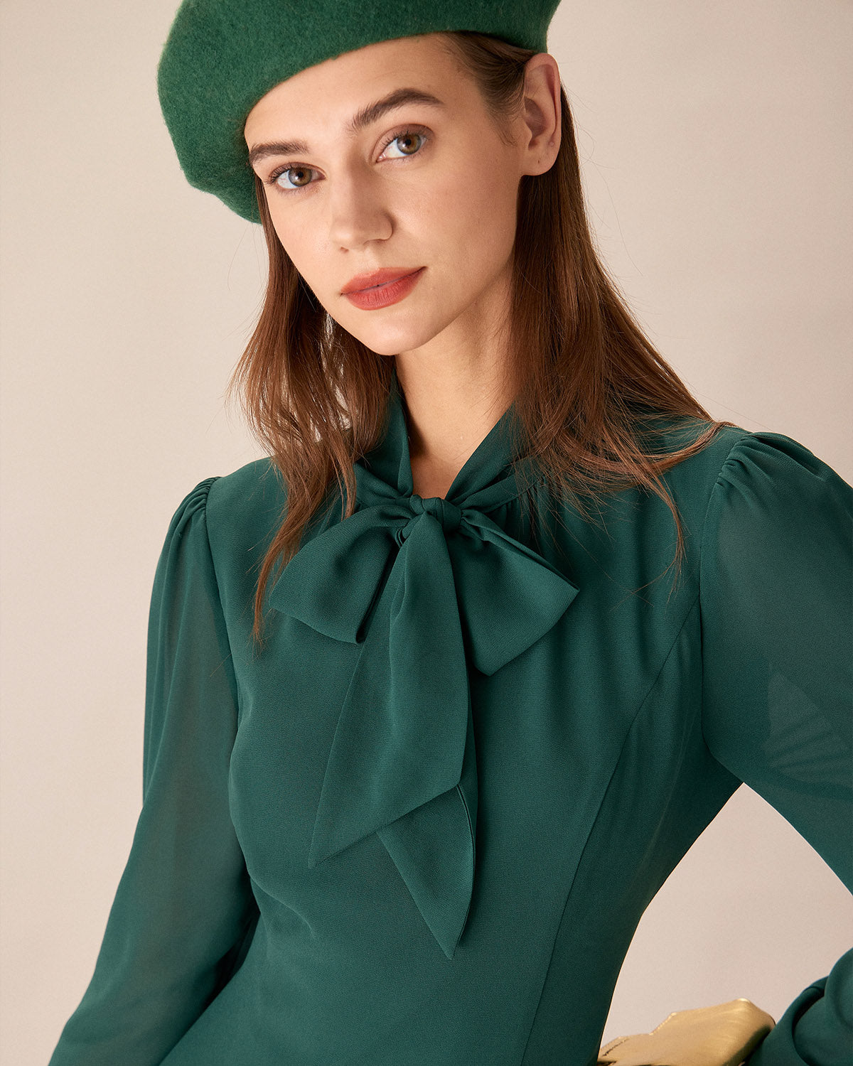 Green Tie Neck See-Through Mini Dress & Reviews - Green - Dresses | RIHOAS Green Tie Neck See-Through Mini Dress & Reviews - Green - Dresses | RIHOAS