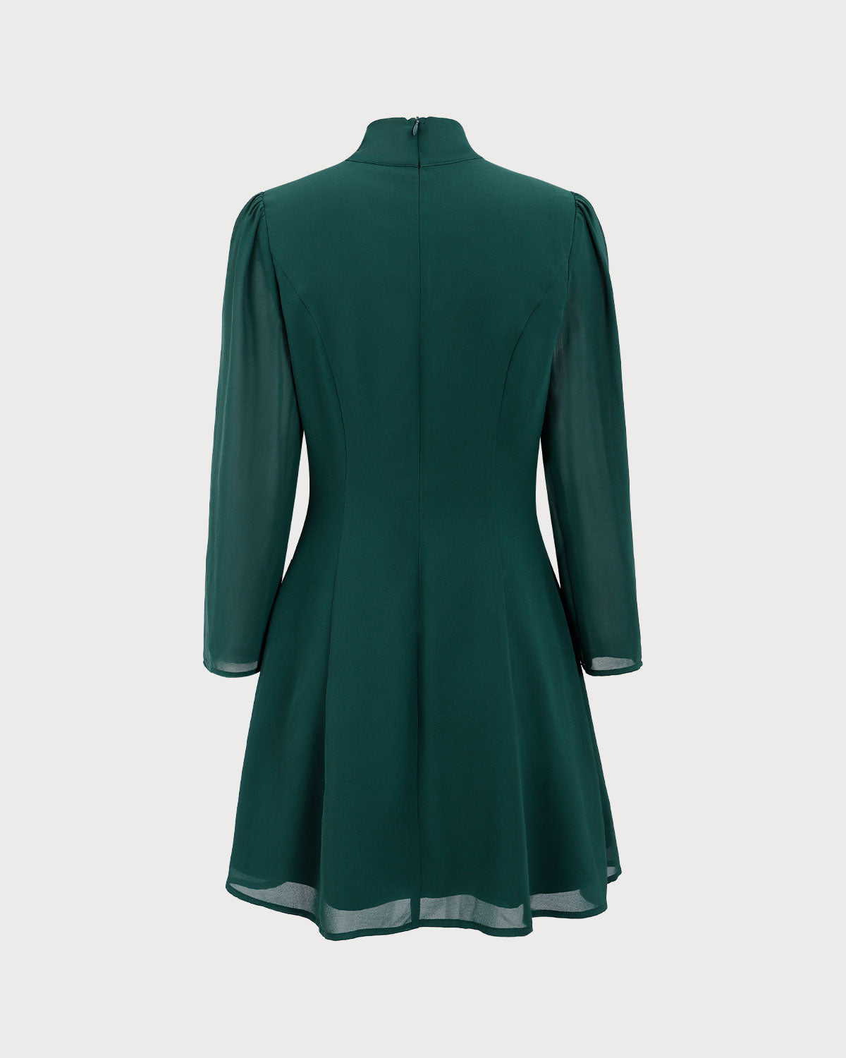 Green Tie Neck See-Through Mini Dress & Reviews - Green - Dresses | RIHOAS Green Tie Neck See-Through Mini Dress & Reviews - Green - Dresses | RIHOAS