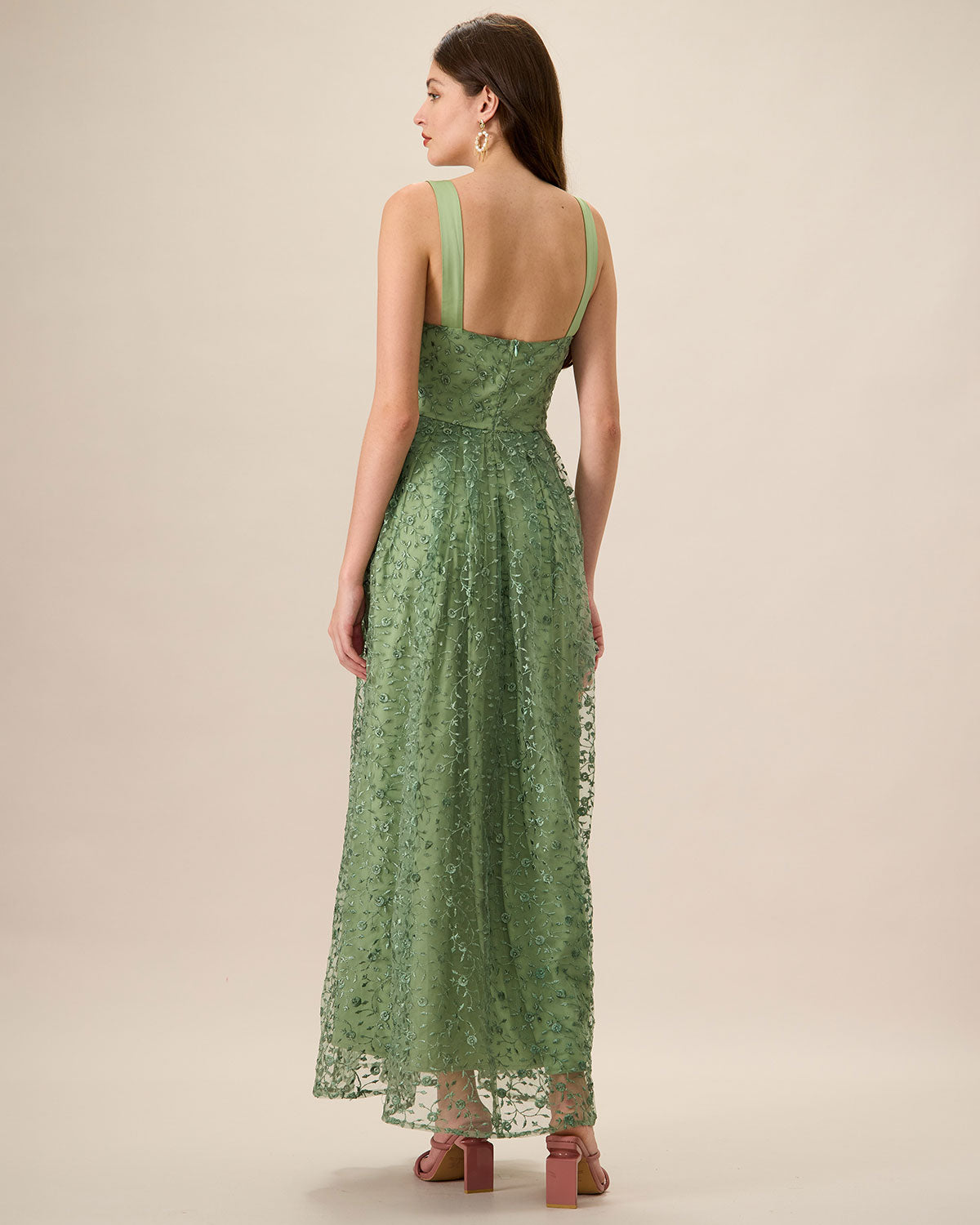 Women's Green Embroidery Mesh Slip Maxi Dress & Reviews - Green - Dresses | RIHOAS Women's Green Embroidery Mesh Slip Maxi Dress & Reviews - Green - Dresses | RIHOAS