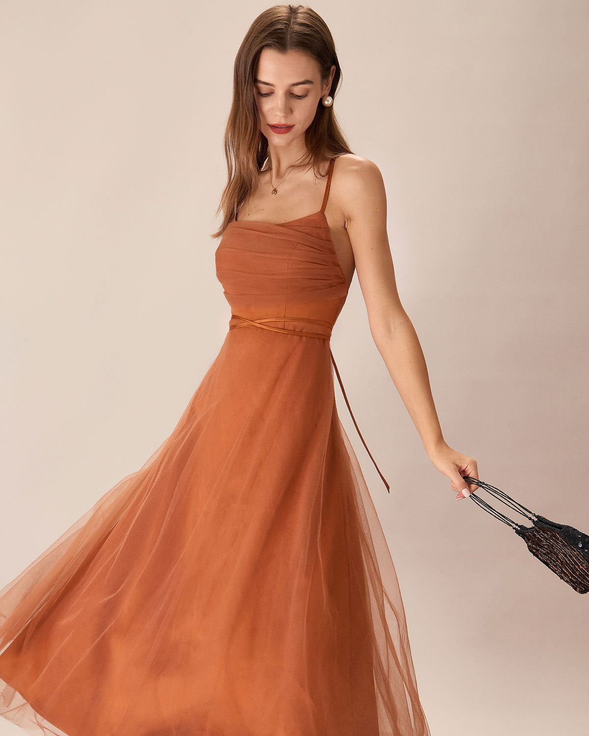 Caramel Mesh Flowy Slip Midi Dress & Reviews - Caramel - Dresses