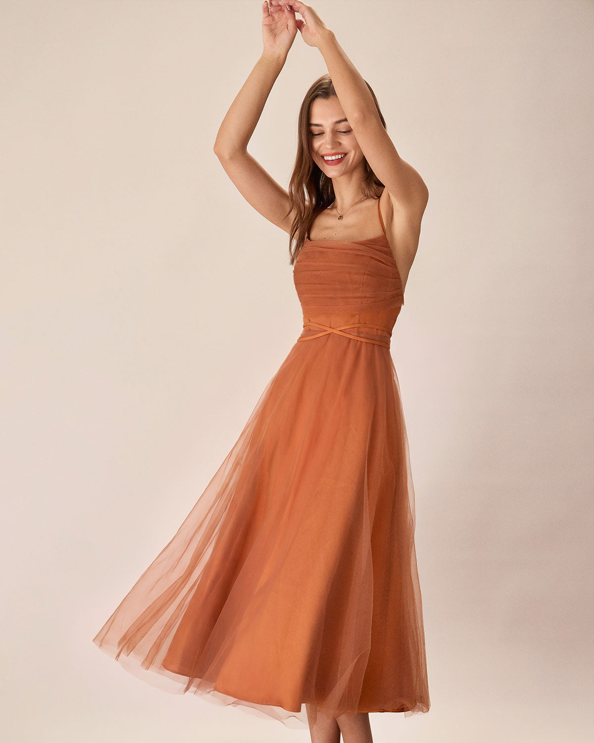 Caramel Mesh Flowy Slip Midi Dress & Reviews - Caramel - Dresses