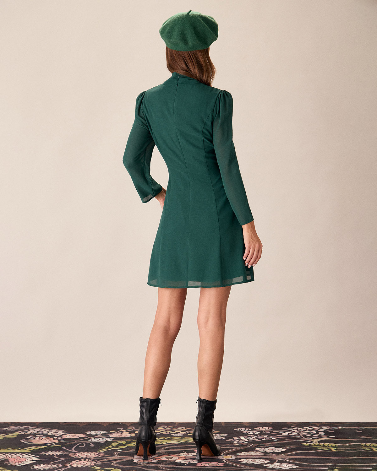 Green Tie Neck See-Through Mini Dress & Reviews - Green - Dresses | RIHOAS Green Tie Neck See-Through Mini Dress & Reviews - Green - Dresses | RIHOAS