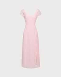 Women Woven Polyester Dresses Pink Dresses - RIHOAS