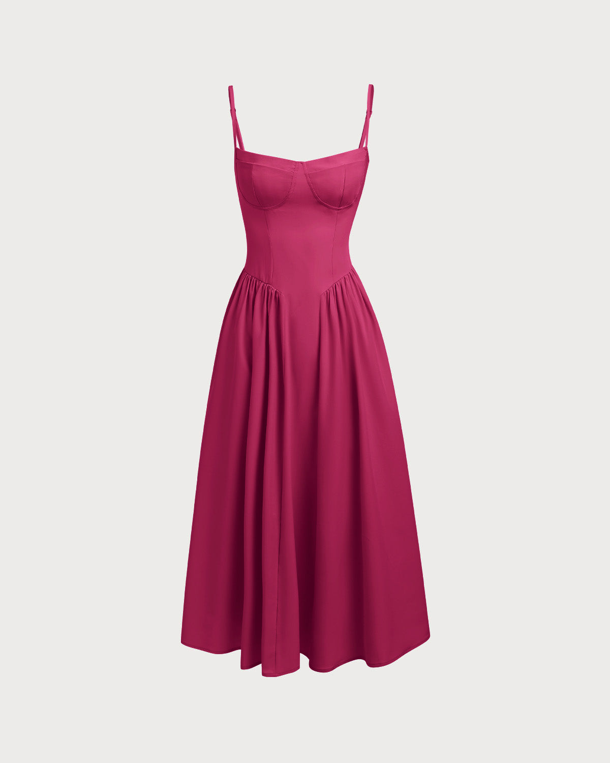 Women Woven Polyester Dresses Wine Red Dresses - RIHOAS