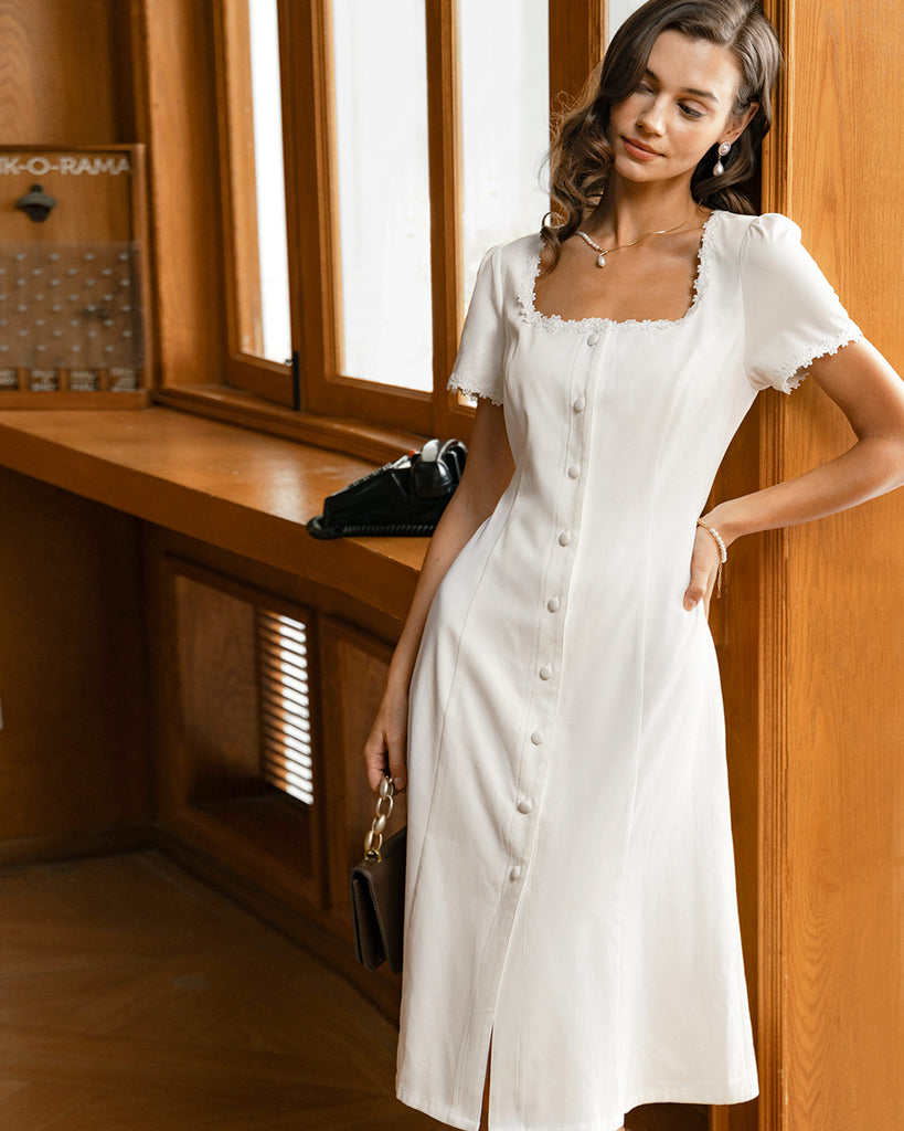 Women Woven Polyester Midi Dresses Dresses - RIHOAS