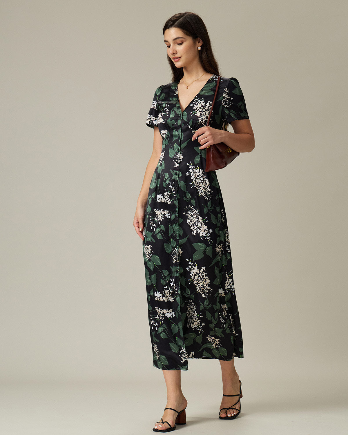 Women Woven Polyester Midi Dresses Dresses - RIHOAS