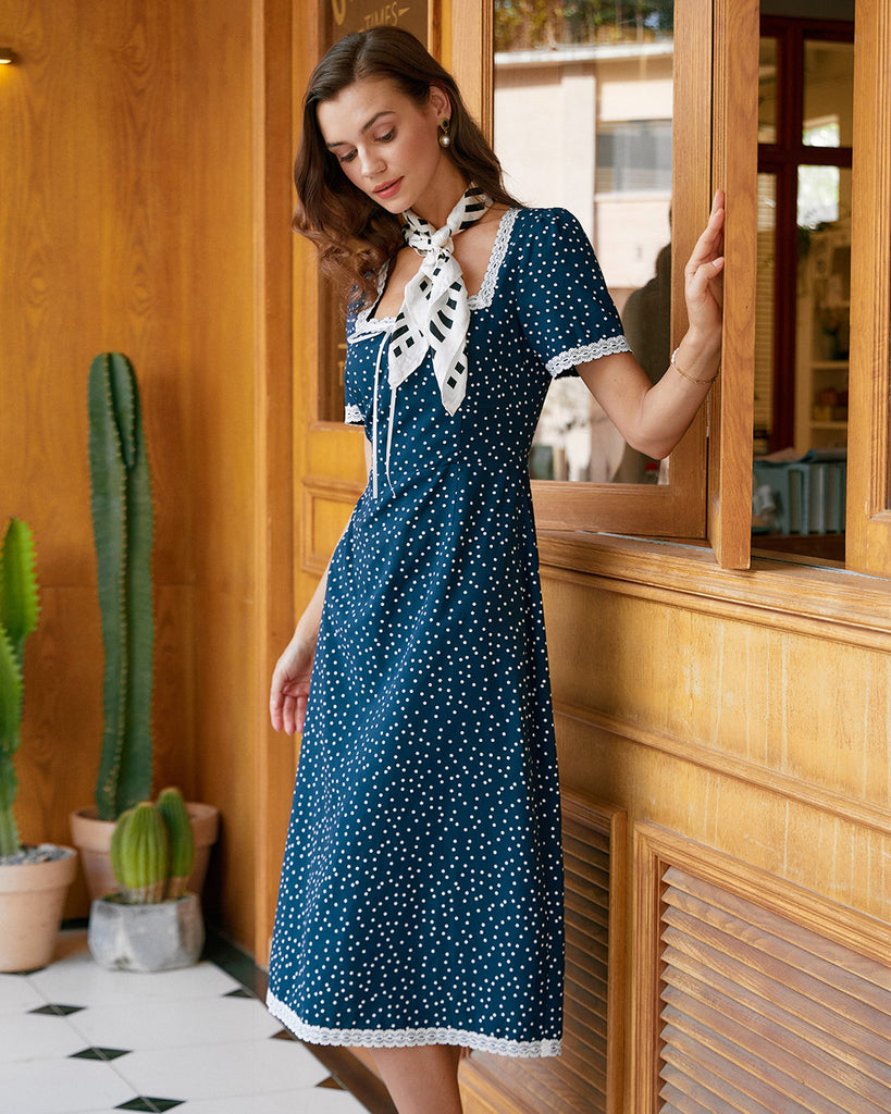 Women Woven Polyester Midi Dresses Dresses - RIHOAS