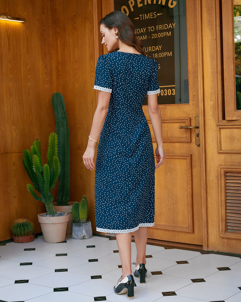 Women Woven Polyester Midi Dresses Dresses - RIHOAS