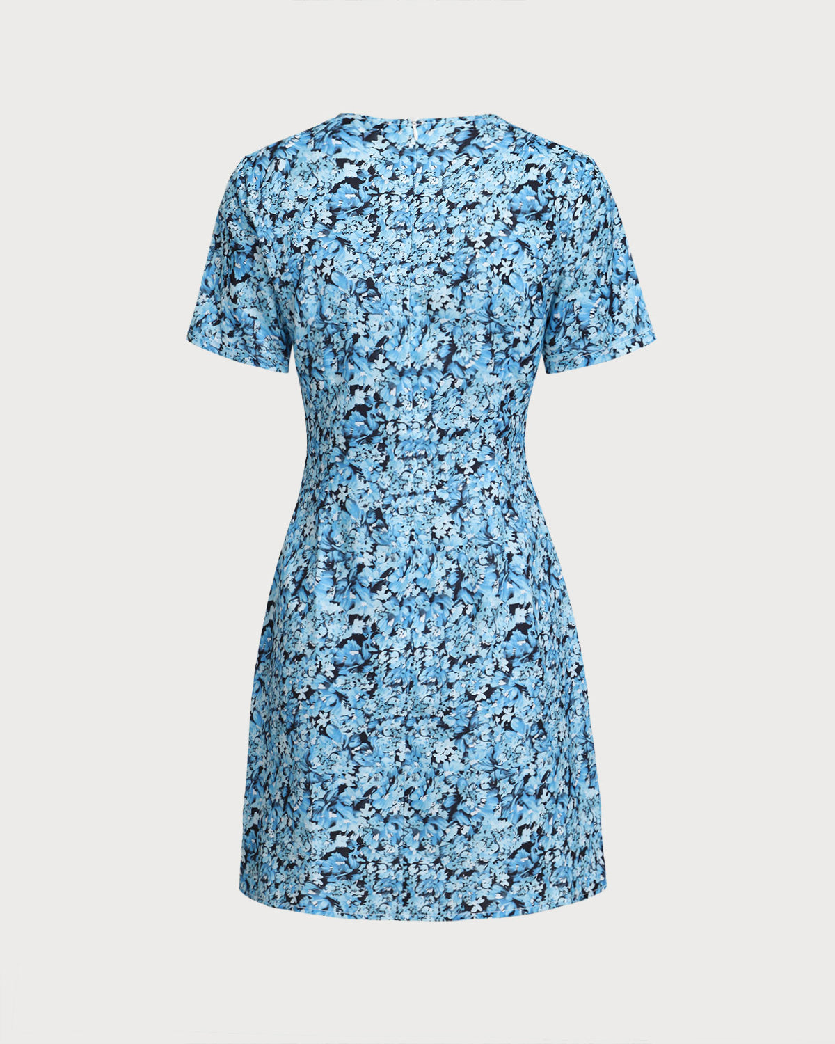 Blue Floral V-Neck Button Mini Dress & Reviews - Blue - Dresses Blue Floral V-Neck Button Mini Dress & Reviews - Blue - Dresses