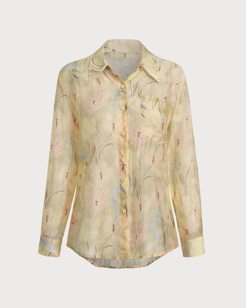 Yellow Floral Button Chelsea Shirt - RIHOAS