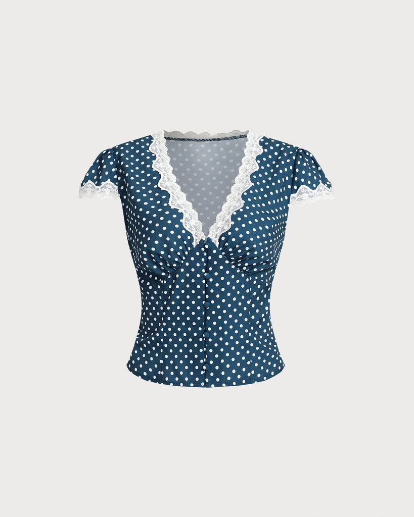 Women Woven Polyester Shirts Blue Tops - RIHOAS