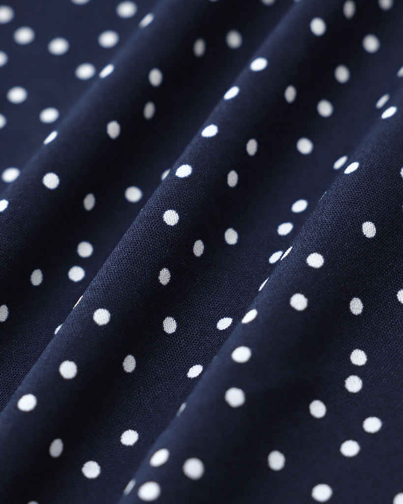 Navy Polka Dot Wrap Mini Skirt - RIHOAS