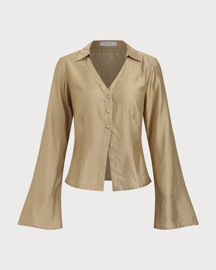 Women Woven TENCEl Lyocell Shirts Tops - RIHOAS