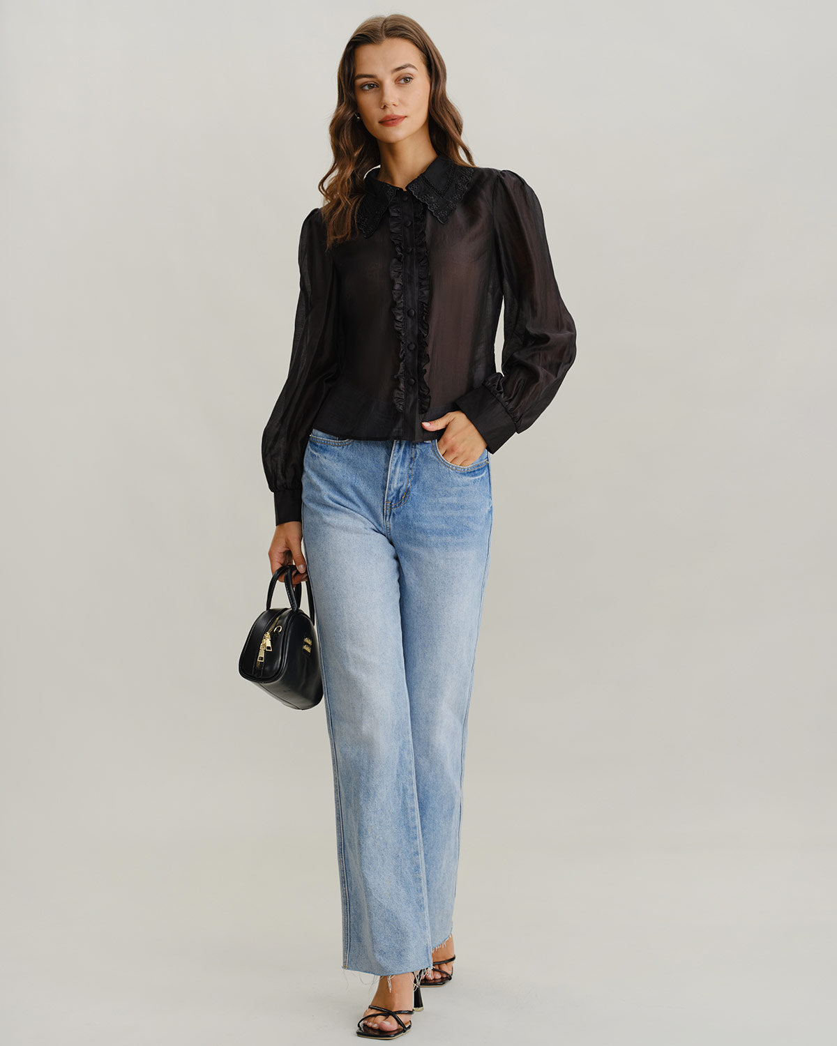 Women Woven TENCEl Lyocell Shirts Tops - RIHOAS